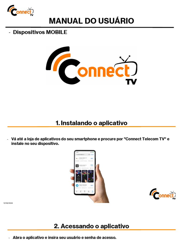 Guia de Uso do App Connect Telecom TV | PDF