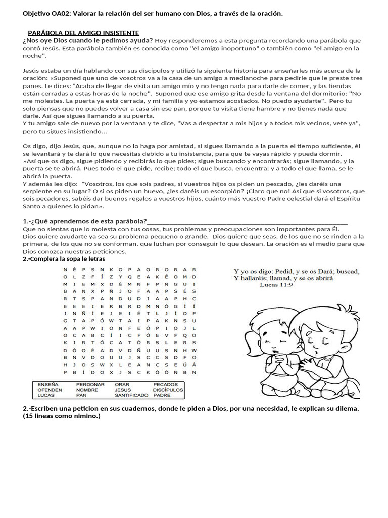Parábola del Amigo Insistente | PDF | Oración