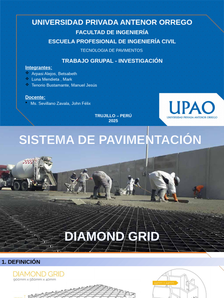 Sistema Diamond Grid en Pavimentación | PDF