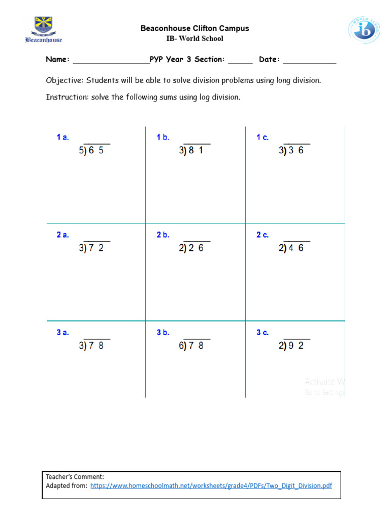 Groupa Long Division | PDF