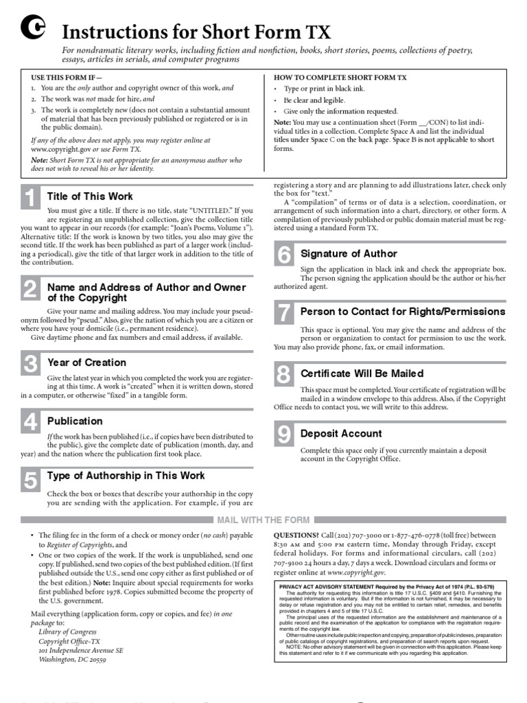 How to Complete Short Form TX | PDF