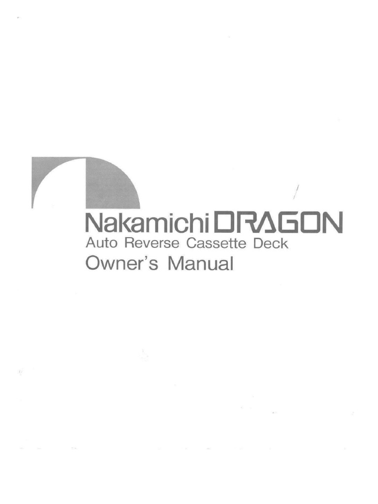 ナカミチドラゴン Nakamichi Gragon取扱説明書　サービスマニュアル 1?v=1