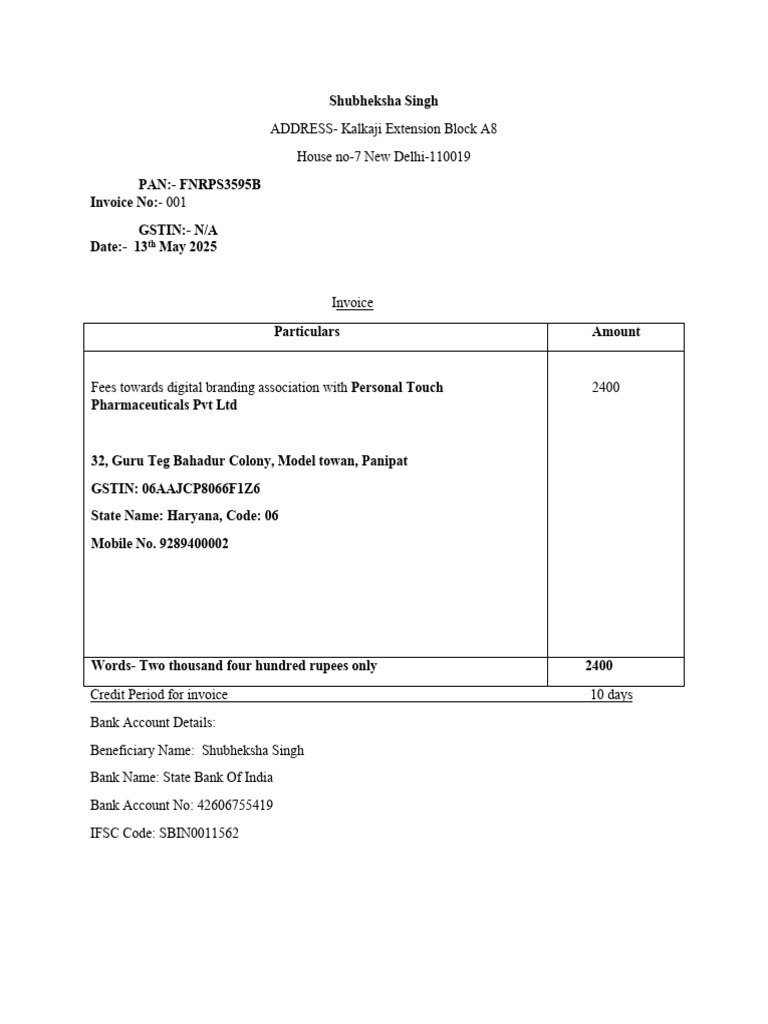 PTS Collab Invoice | PDF