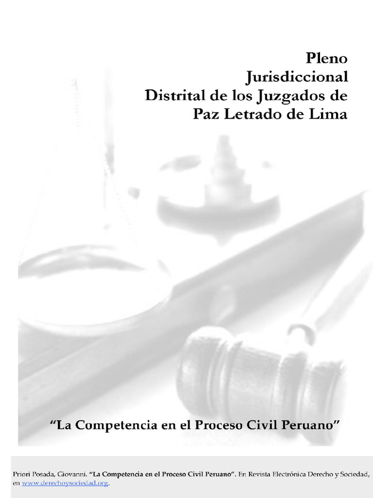 Competencia en el Proceso Civil Peruano | PDF | Jurisdicción | Ley procesal