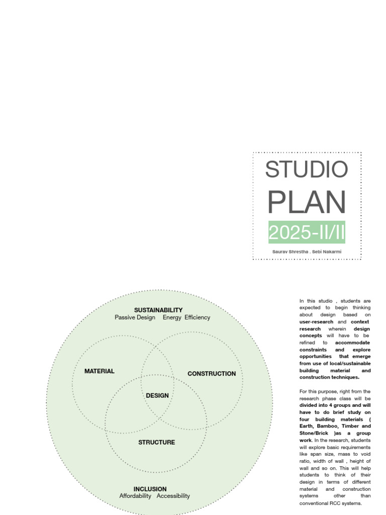2025-II - II - Studio Plan - Design Studio IV | PDF | Masonry | Design