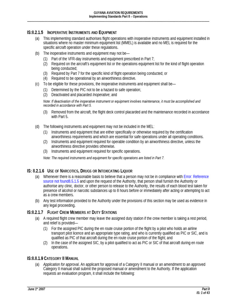 Guyana Aviation Operations Standards | PDF | Instrument Flight Rules ...
