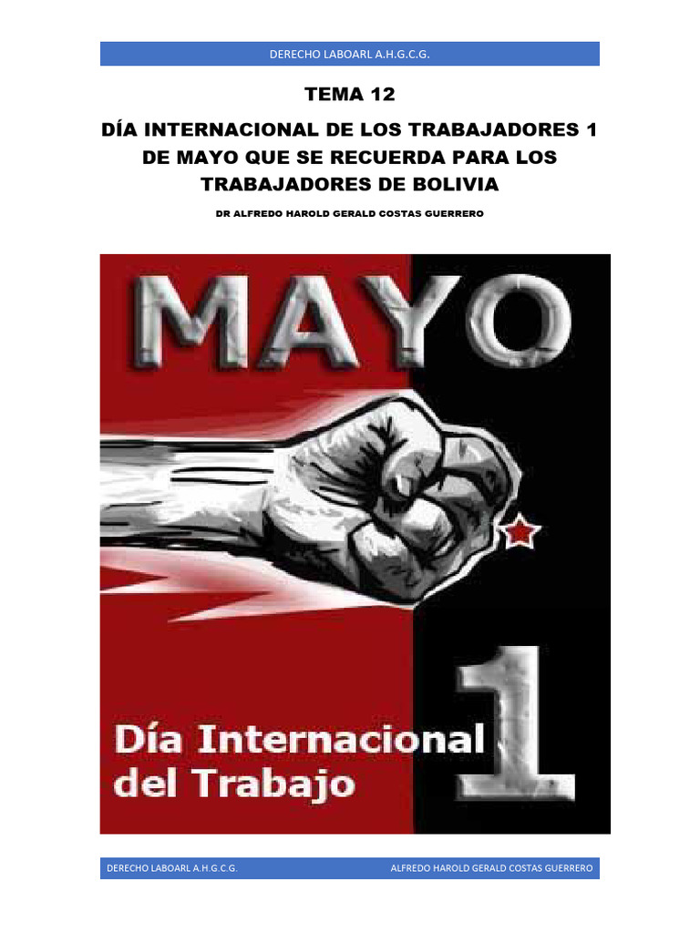 Tema 12 1 de Mayo Dia Internacional de Trabajo | PDF | Labor ...