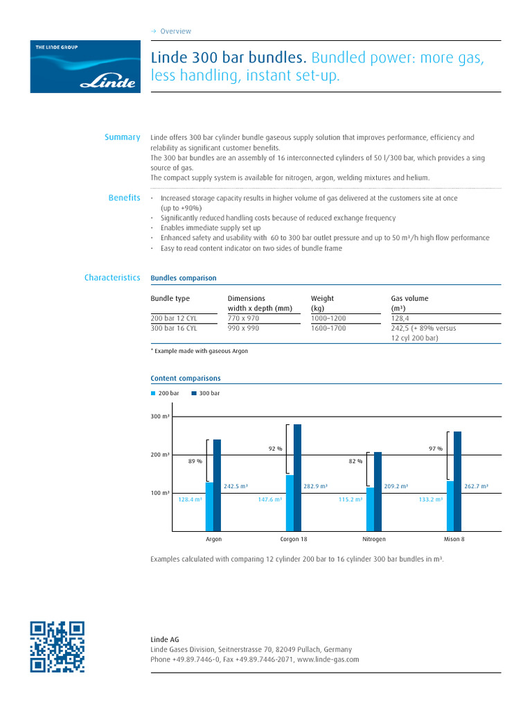 Linde 300 Bar Gas Cylinder Bundles | PDF | Gases | Argon