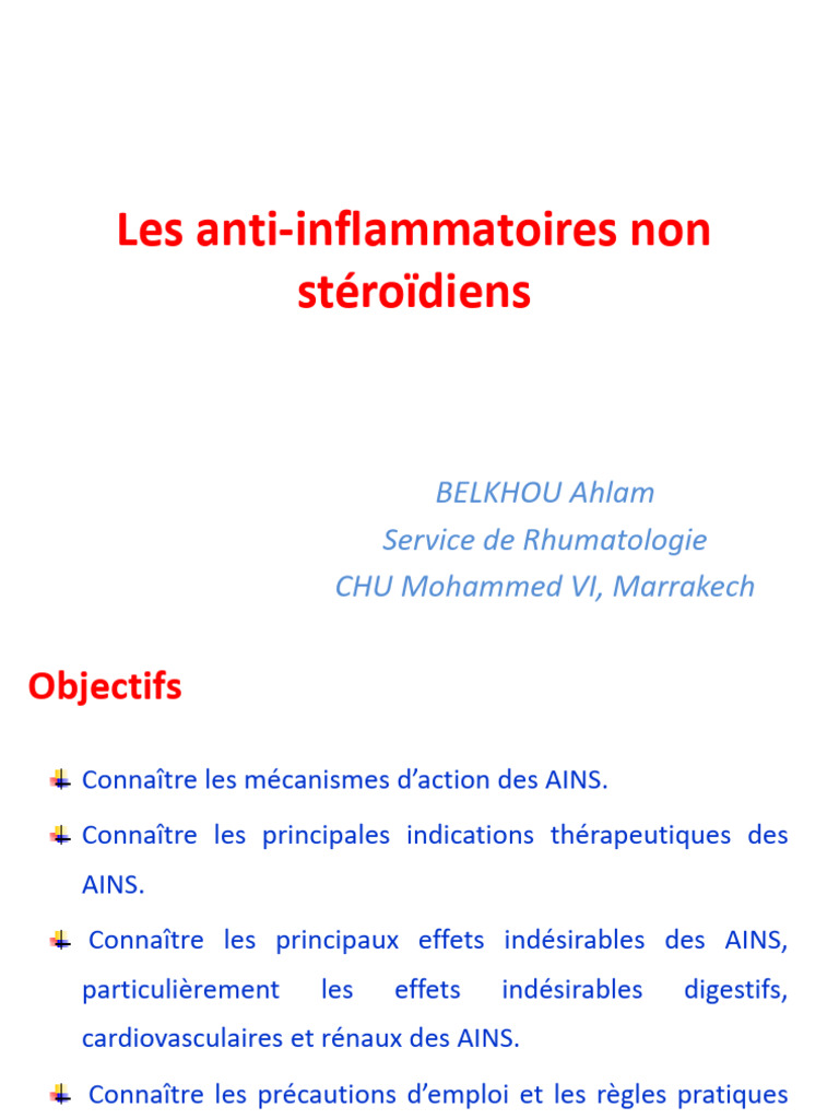 Effets indésirables des AINS | PDF | Anti-inflammatoire non stéroïdien ...