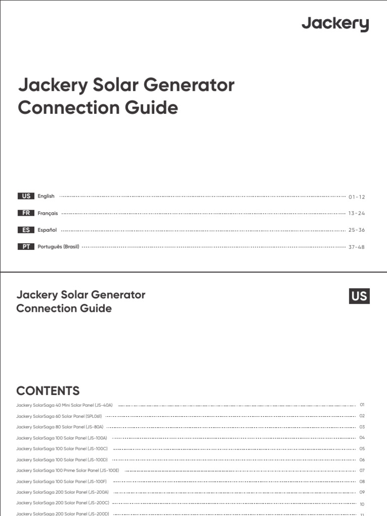 Jackery Solar Generator Connection Guide | PDF | Solar Panel | Digital ...