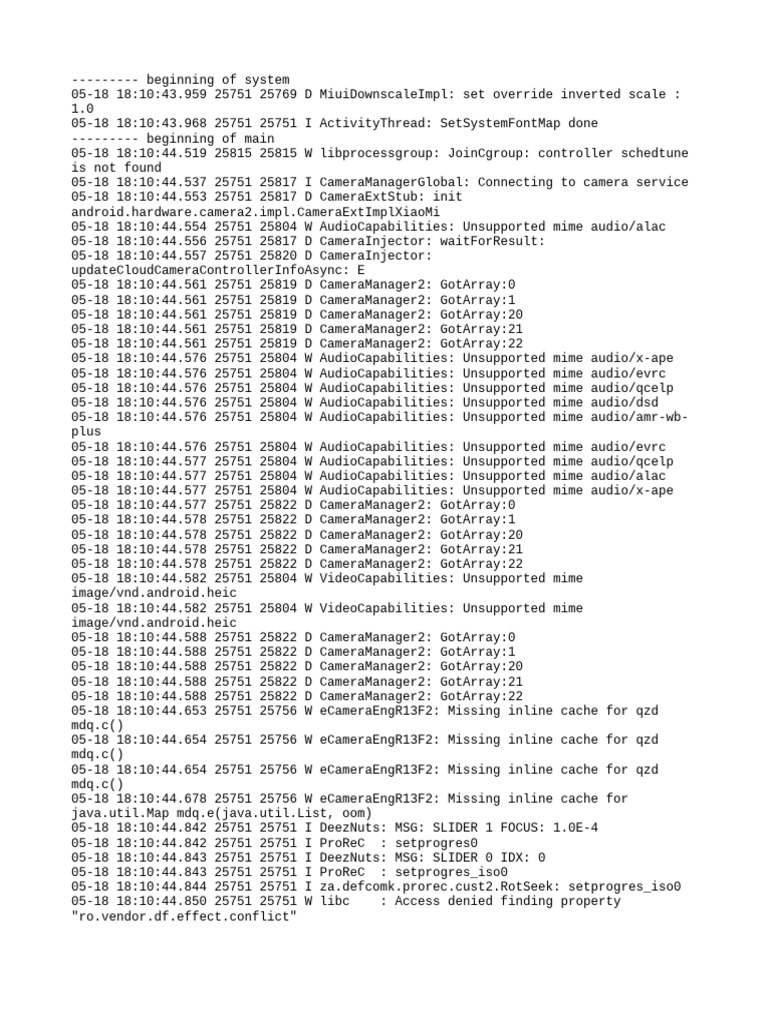Camera and Audio Capabilities Log | PDF | Software Engineering ...