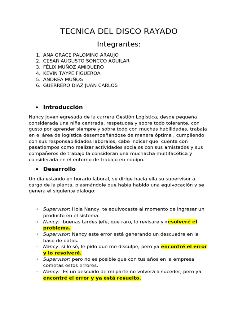 Caso Disco Rayado | PDF