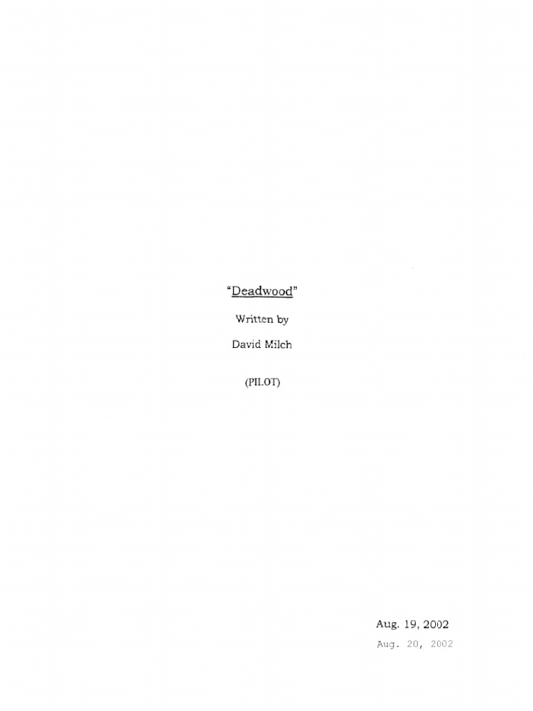 Deadwood 1x01 Pilot | PDF