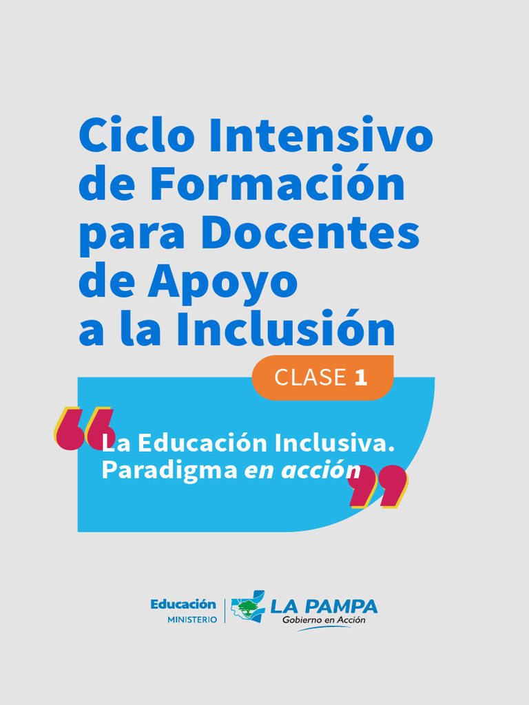 Ciclo de Formación - Docentes de Apoyo A La Inclusión - Clase 1 | PDF ...