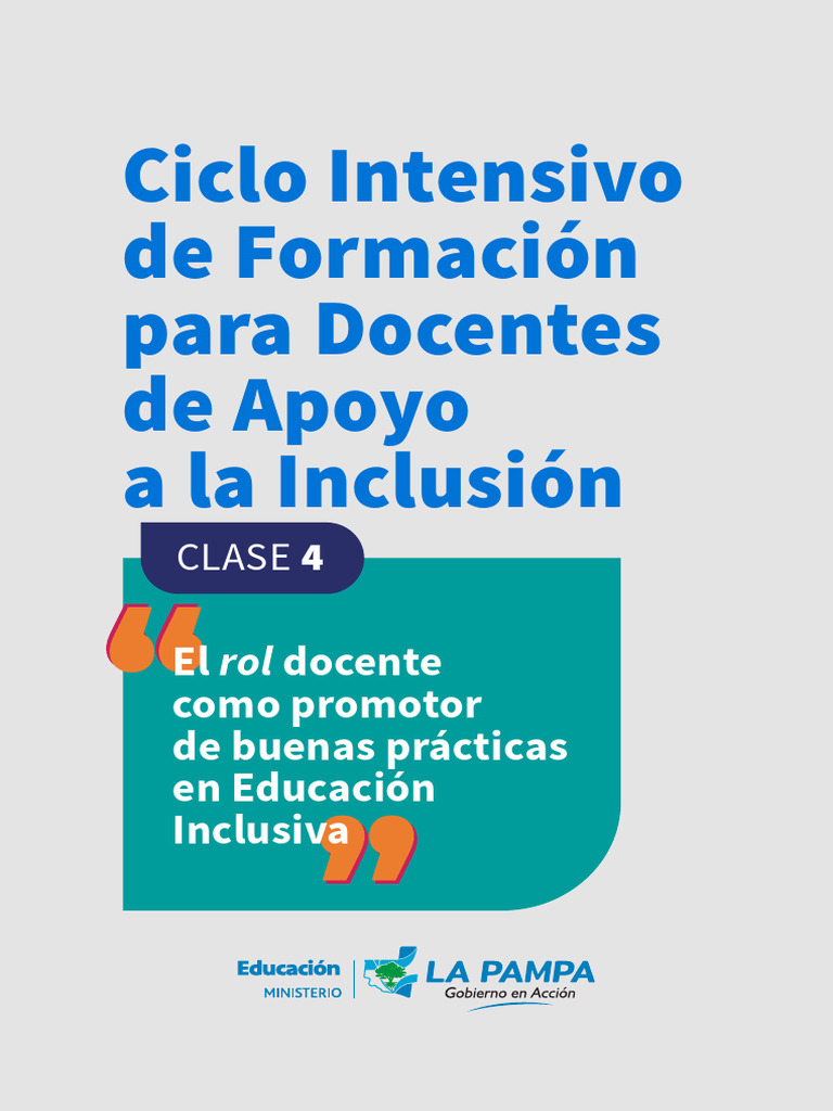 Ciclo de Formacion Docentes de Apoyo A La Inclusion Clase 4 | PDF ...