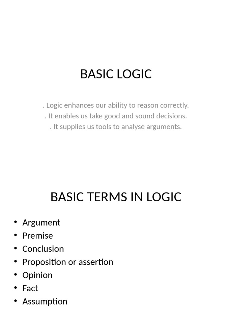 Understanding Basic Logic Principles | PDF