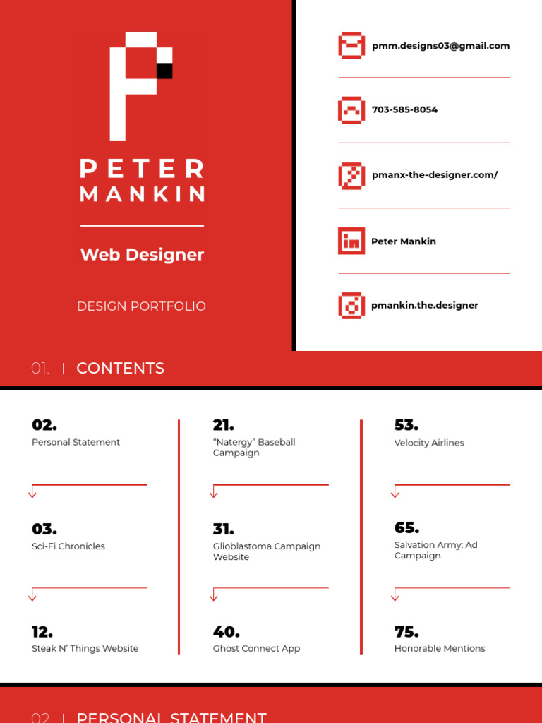 Peter Mankin's Design Portfolio | PDF | Brand | Web Design
