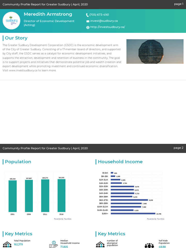 Greater Sudbury Community Profile 2020 | PDF | Economies