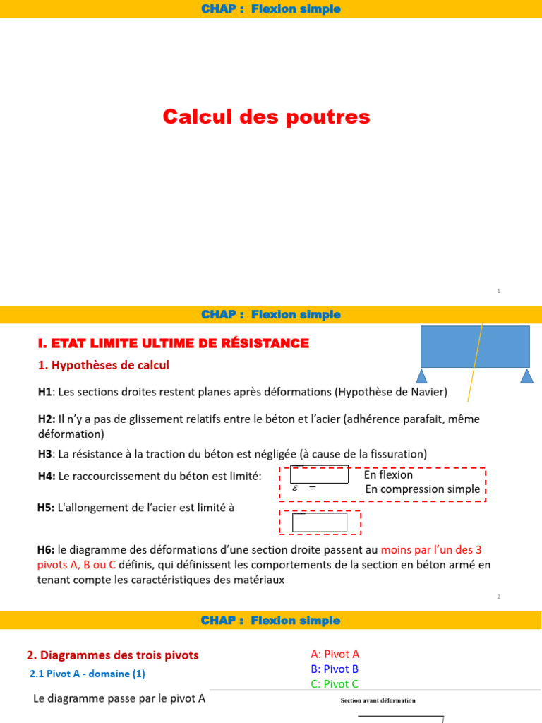 Calcul des poutres en flexion simple | PDF | Résistance des matériaux ...