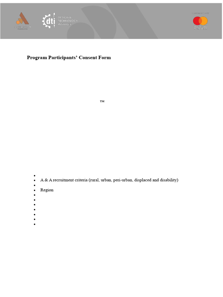 PQ Internship Participants Consent Forms | PDF
