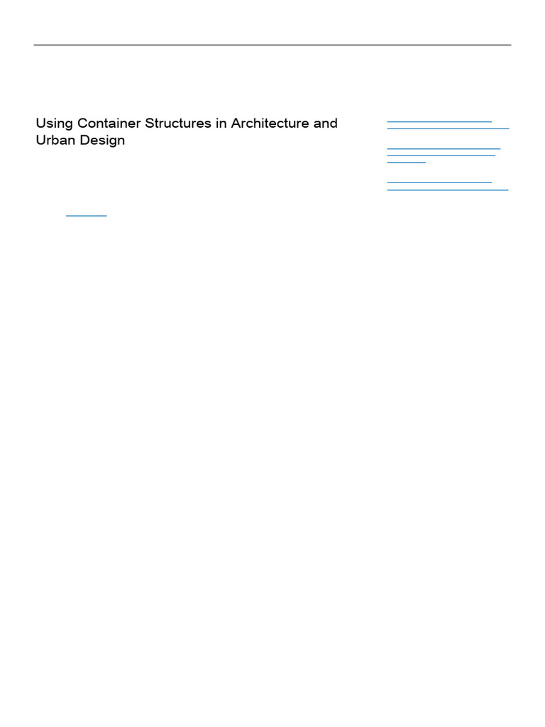 Using Container Structures in Architecture and Urb | PDF | Apartment ...