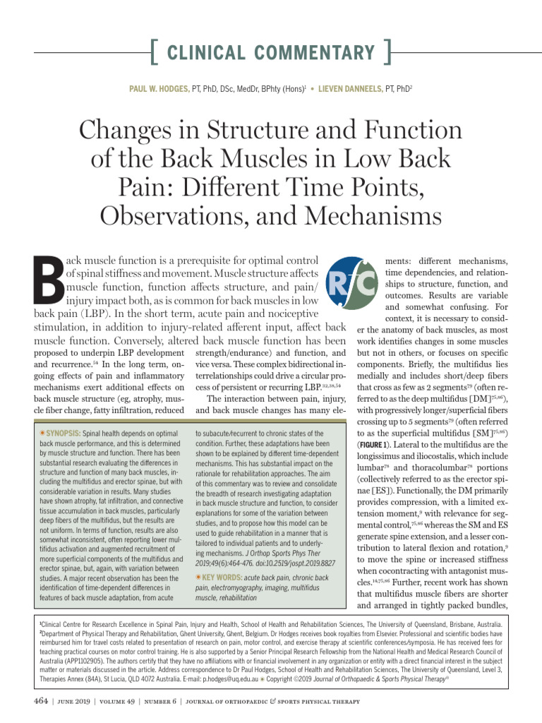 Changes in Structure and Function | PDF | Pain | Electromyography