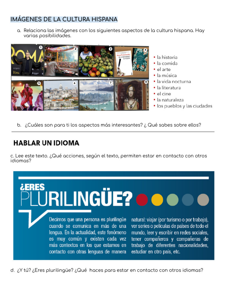 Cultura Hispana y Aprendizaje de Idiomas | PDF