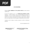 ACTA DE ENTREGA LOCAL COMERCIAL