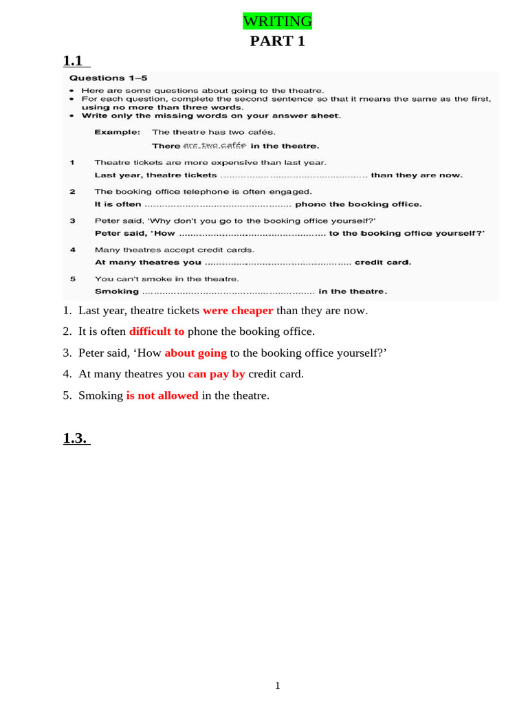 Writing Skills Practice Exercises | PDF