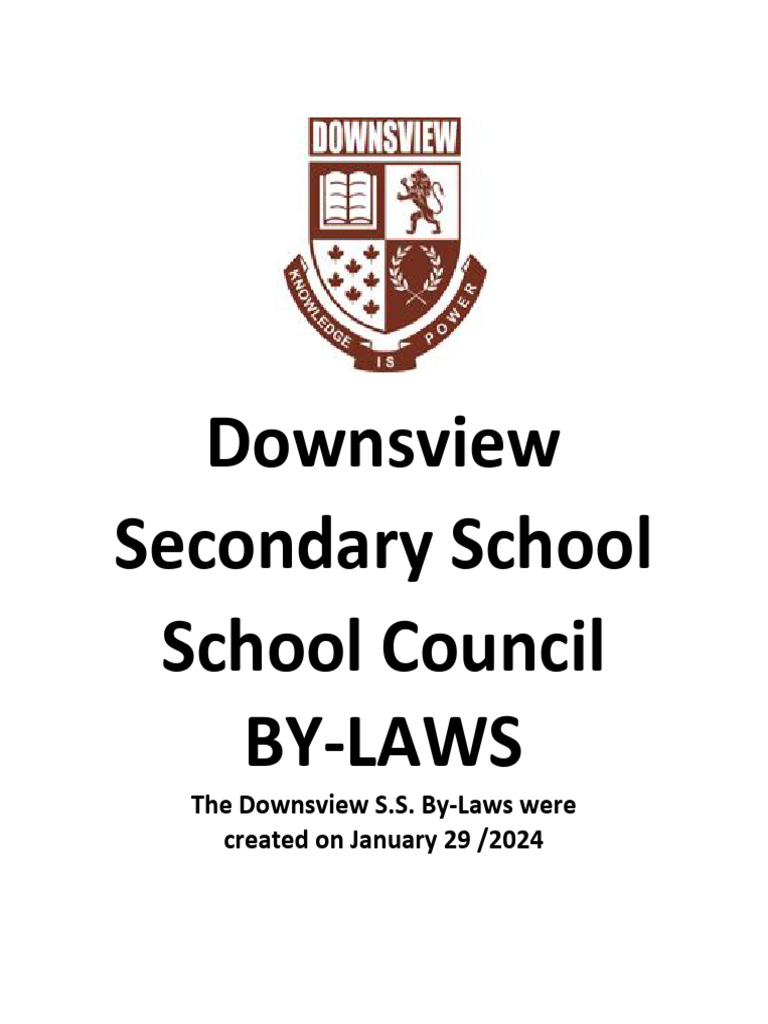 Downsview SS - By-Laws Jan 29, 2024 | PDF | Mediation | Banks