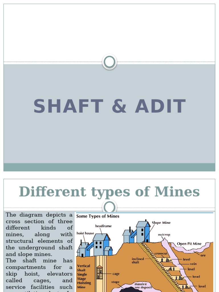 Shaft and Adit Mining Overview | PDF | Mining