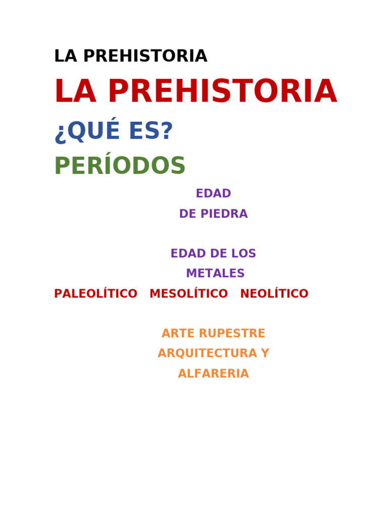 Historia de la Prehistoria y sus Etapas | PDF