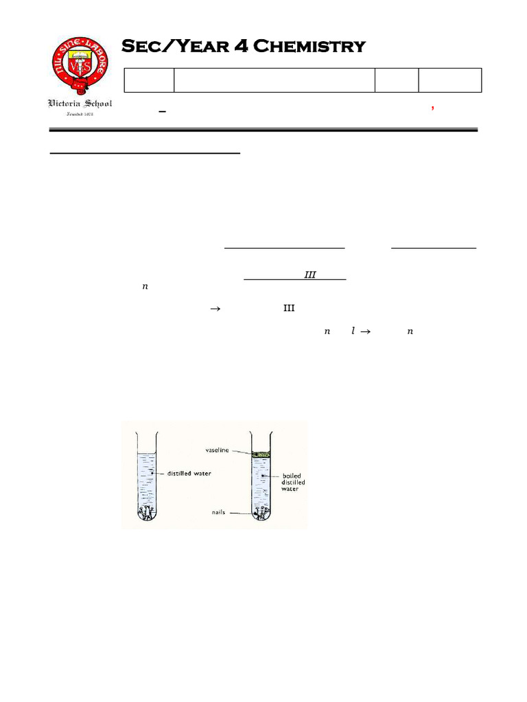 Notes - Metals (Rusting and Rust Prevention) - Teacher's | PDF | Rust ...
