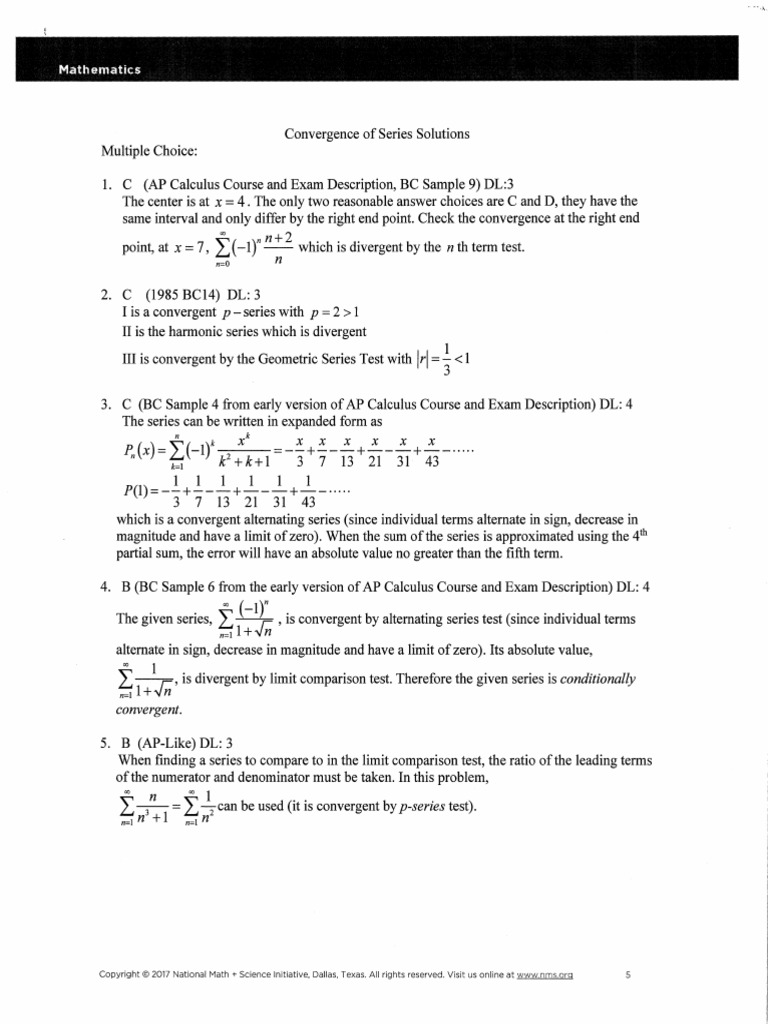 Convergence of p-Series in Calculus | PDF | Mathematics | Calculus