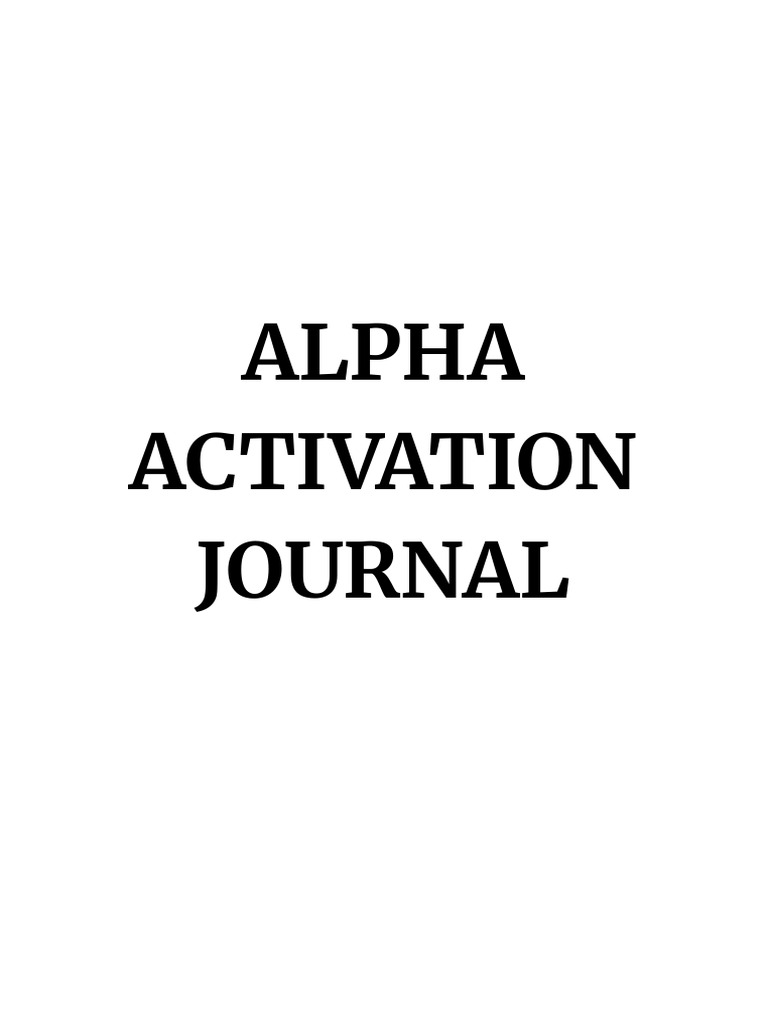 Alpha Activation Journal | PDF
