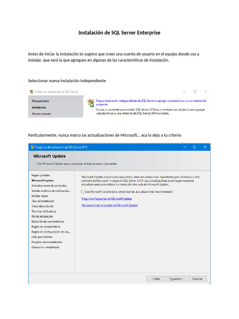 Guía de Instalación SQL Server Enterprise | PDF