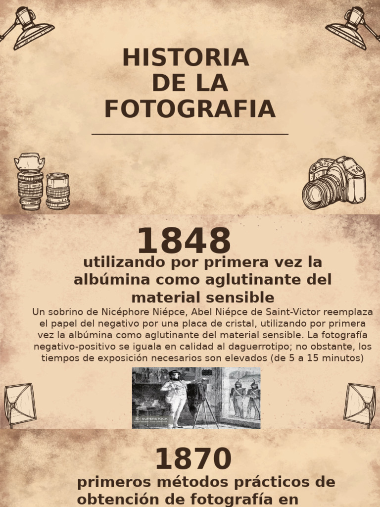 Historia Cronológica de La Fotografía y Algunos Datos Curiosos | PDF ...