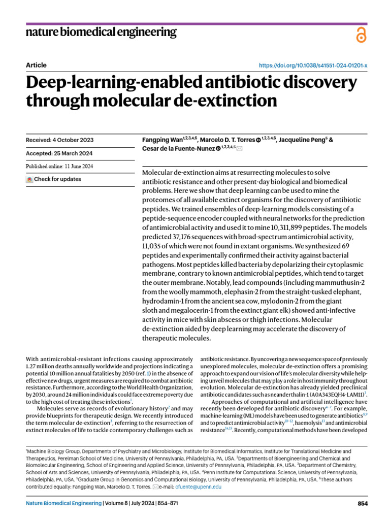 Deep Learning for Antibiotic Discovery | PDF | Amino Acid ...