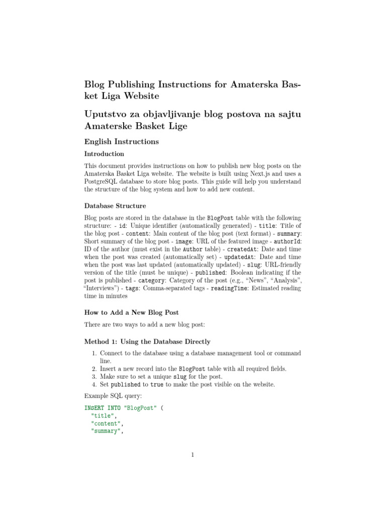 Blog Post Publishing Guide | PDF | Databases | Computer Data