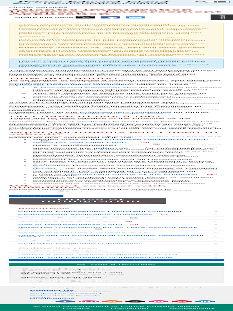 AIP Endorsement Application for PEI | PDF | Immigration | Human Migration