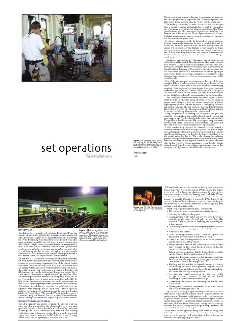 BROWN CINEMATOGRAFIA CAP14 SET OPERATIONS P287a306 2ND | PDF | Camera ...