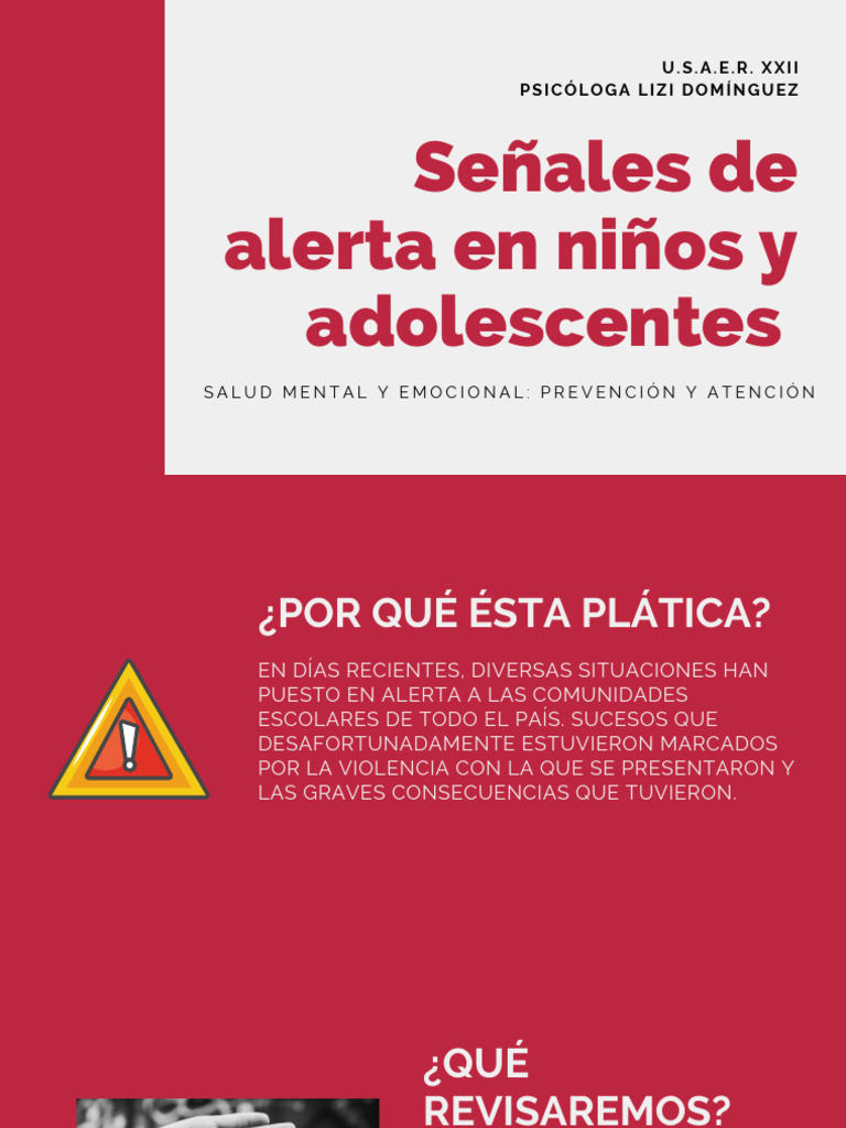 Señales de Alerta Emocional en Adolescentes | PDF | Comportamiento ...