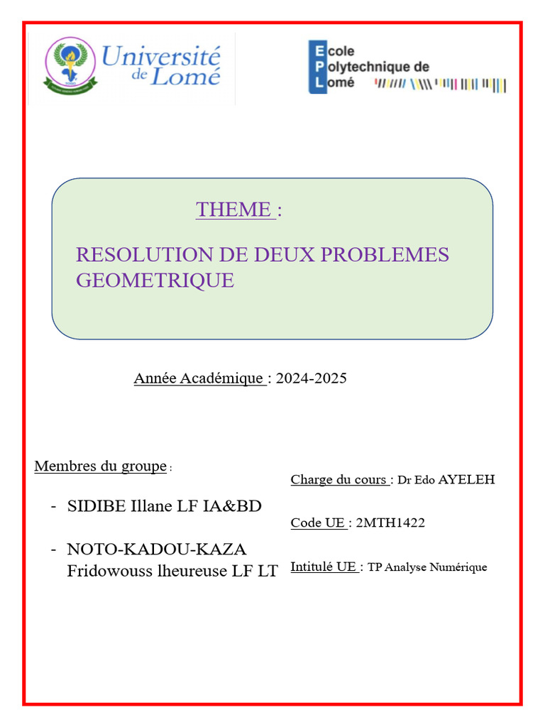 Résolution de Problèmes Géométriques en Python | PDF | Analyse ...