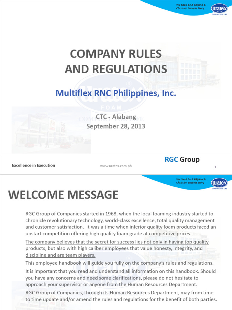 Employee Handbook: Company Rules & Regulations | PDF | Statute Of ...