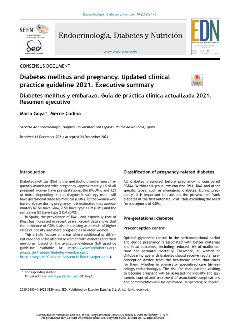 2021 Gestational Diabetes Guidelines | PDF | Gestational Diabetes ...
