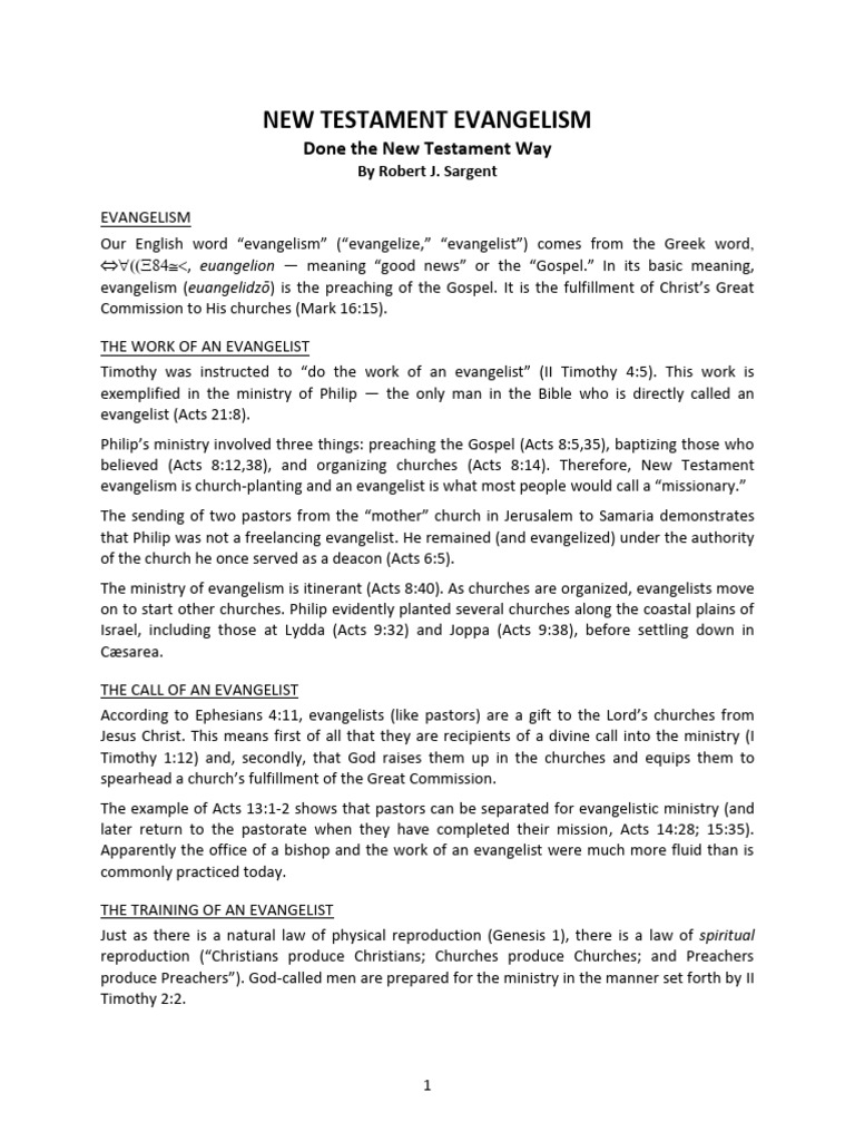 New Testament Evangelism Explained | PDF | Acts Of The Apostles ...