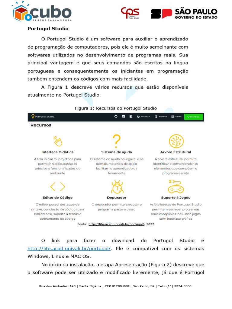 Introdução ao Portugol Studio | PDF | Programação | Programa de computador