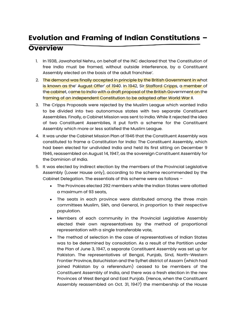 Indian Constitution: Evolution & Preamble | PDF | Constitution | Justice