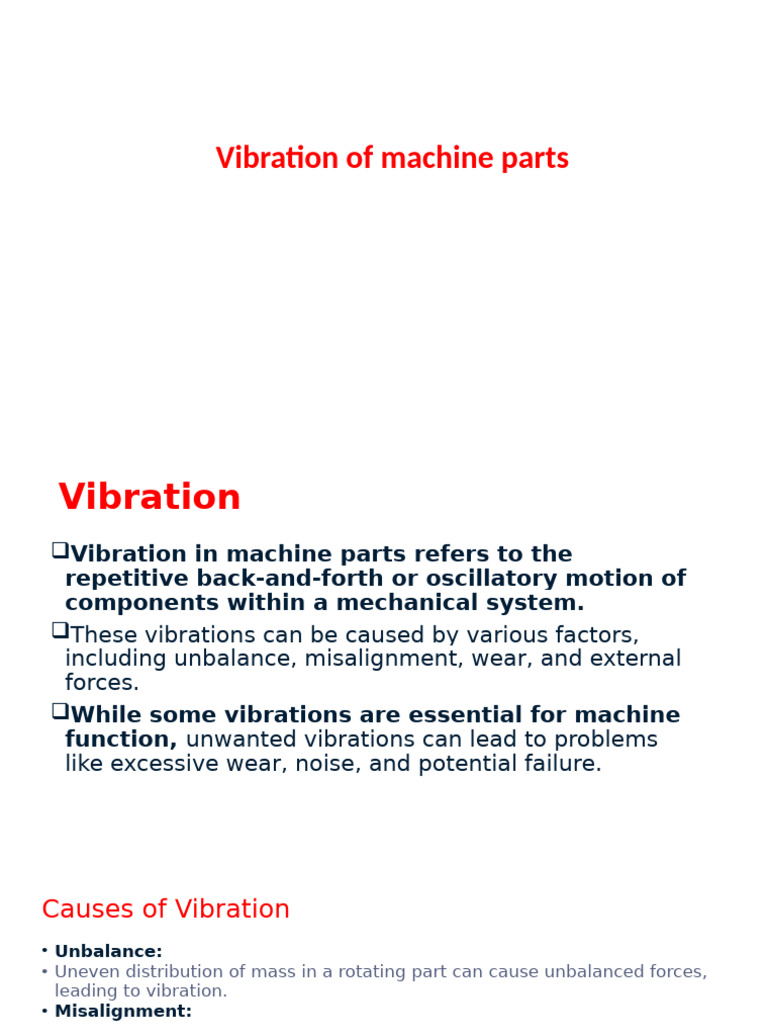 Vibration of Machine Parts | PDF | Stress (Mechanics) | Oscillation