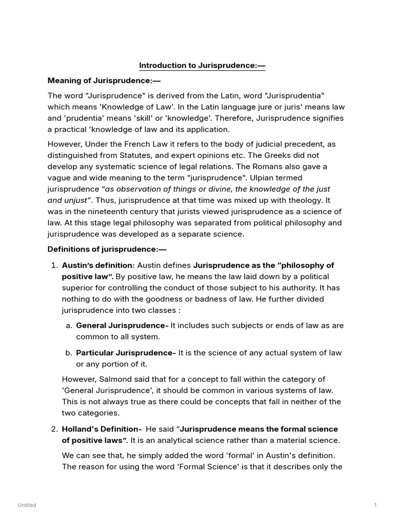 Introduction To Jurisprudence | PDF | Jurisprudence | Justice